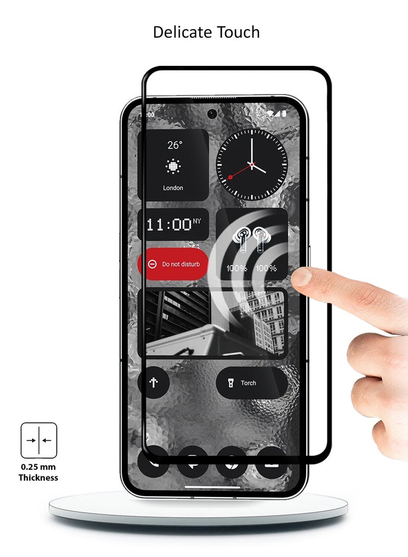 Wtech Nothing Phone 2 5G 2023 Premium E2E Full Glue Full Cover Tempered Glass Screen Protector (MSGECN) - Clear/Black - Image 4