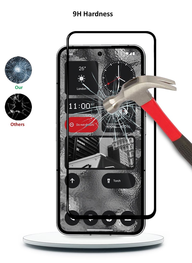 Wtech Nothing Phone 2 5G 2023 Premium E2E Full Glue Full Cover Tempered Glass Screen Protector (MSGECN) - Clear/Black - Image 3