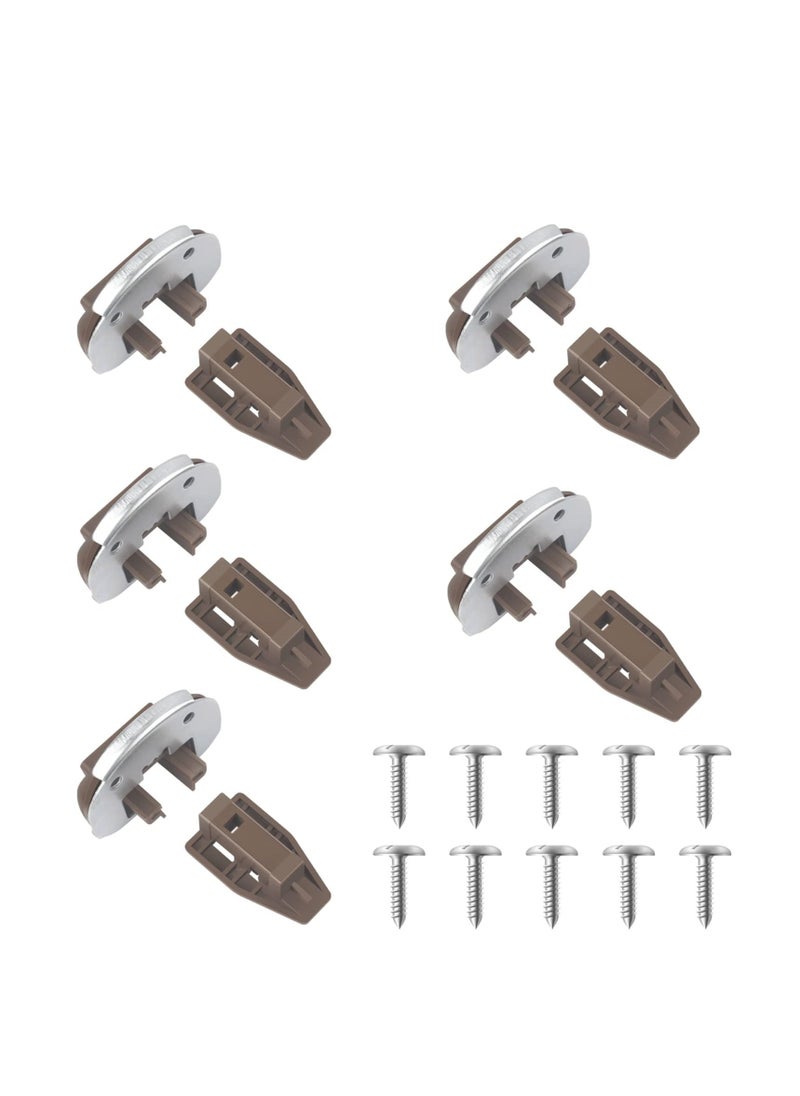 Drawer Guide Kit - Compatible with Rite-Trak II Model 168, 5 Sets of Dresser Drawer Slides with Metal Backing and Drawer Stop Roller - Image 1