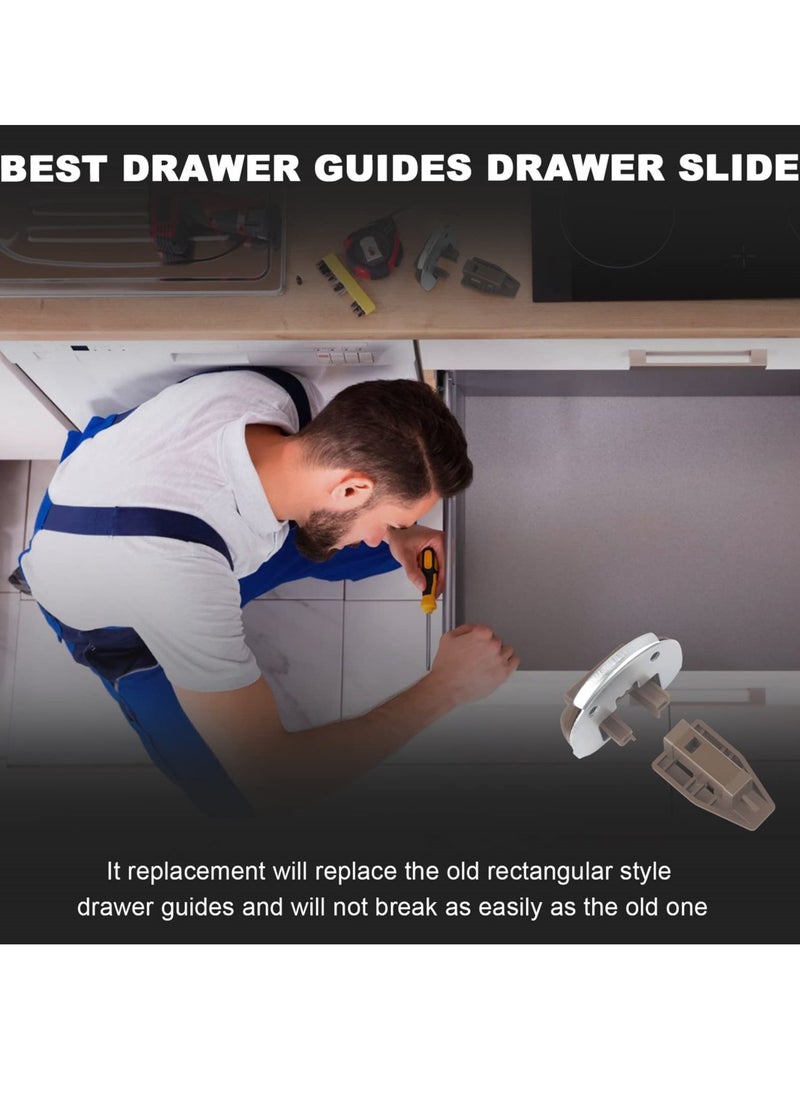 Drawer Guide Kit - Compatible with Rite-Trak II Model 168, 5 Sets of Dresser Drawer Slides with Metal Backing and Drawer Stop Roller - Image 3