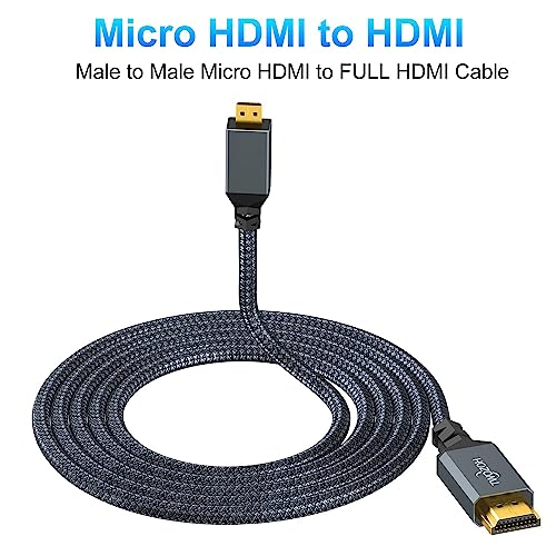 Twozoh كابل توزو 4K مايكرو HDMI إلى HDMI بطول 6.6 قدم، كابل HDMI كامل عالي السرعة إلى مايكرو HDMI مع دعم 3D 4K/60Hz 1080p - Image 5