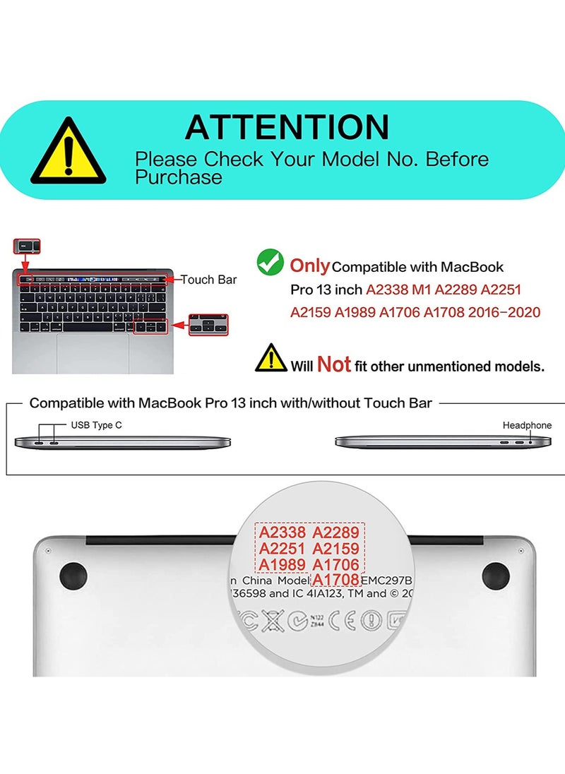 Mufaens Hard Shell Case Cover Compatible with MacBook Pro 13-Inch 2022/2021/2020-2016 M2 M1 A2338/A2251/A2289/A2159/A1989/A1708/A1706 with/Without Touch Bar, Black  - Image 2