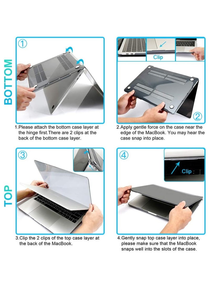 Mufaens - Hard Shell Case Cover Compatible with MacBook Pro 13-Inch 2022/2021/2020-2016 M2 M1 A2338/A2251/A2289/A2159/A1989/A1708/A1706 with/Without Touch Bar, Black - Image 1