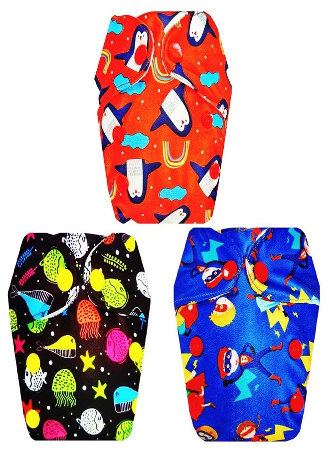 حفاضات قماشية فاخرة من دمبلدو للأطفال حديثي الولادة مع حشوة داخلية مدمجة (عبوة من 3 قطع) | مضادة للحساسية | وسادة ماصة من 6 طبقات | أزرار كبس قابلة للتعديل | مثالية لفصل الصيف الهندي | من 0 إلى 4 أشهر | للجنسين - Image 1