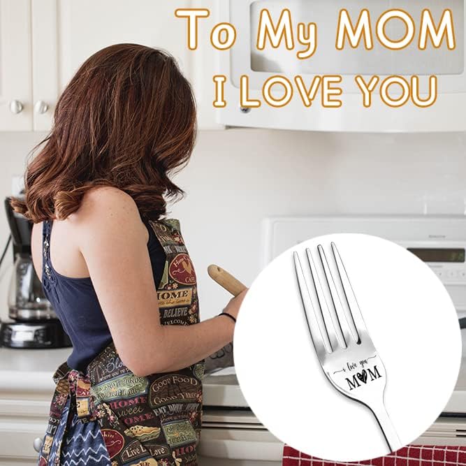 Kefley أحبك أمي هدايا لعيد الأم عيد ميلاد ملعقة عشاء من الفولاذ المقاوم للصدأ محفورة لأمي للطهي هدايا عيد الميلاد لأمي وزوجة الأب من الابنة الابن الأطفال - Image 4