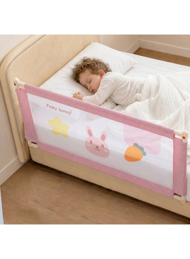 Toddler Bed Safety Rail Guard 150cm Adjustable Bedside Safety Barrier for Kids & Babies with Breathable Mesh and Secure Lock System - Image 1