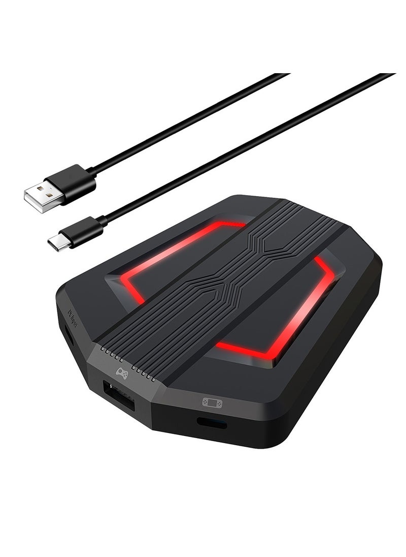 HXSJ - P6 Keyboard and Mouse Adapter Portable Mice Converter Replacement for N-Switch PS4 PS3 XBox One 360 with Four-color Breathing Light - Image 1