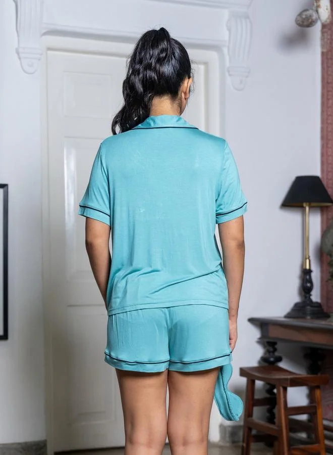 Aadaraya Aadaraya Short Set Shirt and Shorts Rayon