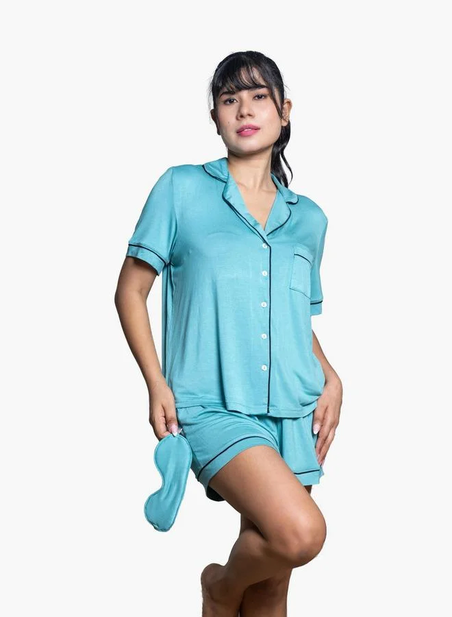 Aadaraya Aadaraya Short Set Shirt and Shorts Rayon
