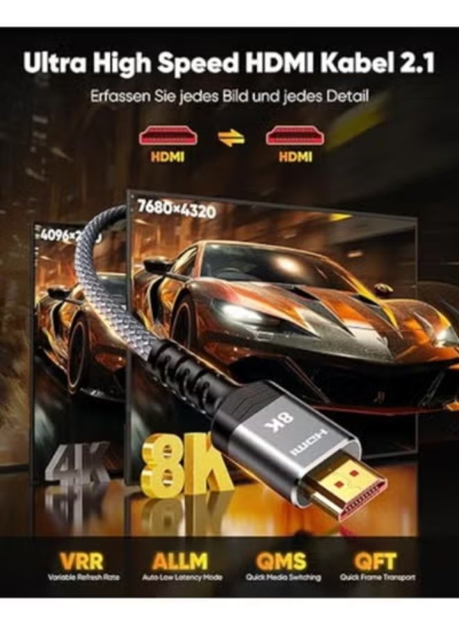 Ultra High-Speed HDMI 2.1 Cable – 10m, 48Gbps, Supports 4K@120Hz, 8K@7680P, Dynamic HDR, eARC – Ideal for Projectors & Gaming Consoles - Image 4
