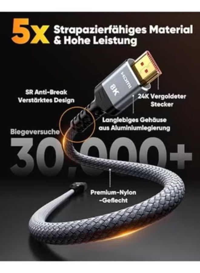 Ultra High-Speed HDMI 2.1 Cable – 10m, 48Gbps, Supports 4K@120Hz, 8K@7680P, Dynamic HDR, eARC – Ideal for Projectors & Gaming Consoles - Image 2