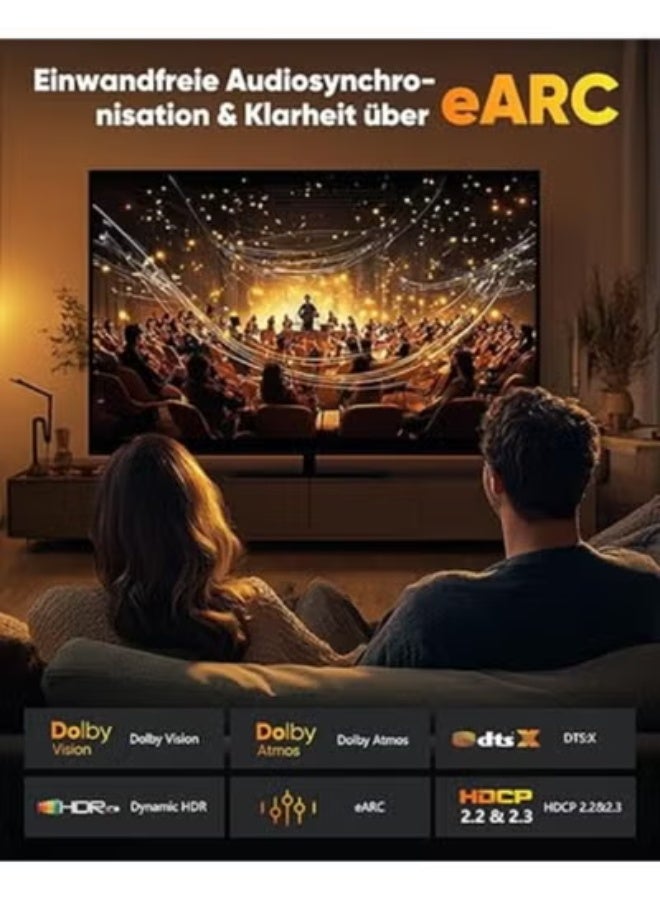 Ultra High-Speed HDMI 2.1 Cable – 10m, 48Gbps, Supports 4K@120Hz, 8K@7680P, Dynamic HDR, eARC – Ideal for Projectors & Gaming Consoles - Image 3