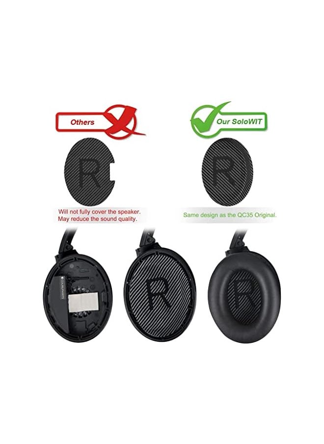 erorex Cushions Bose Replacement Ear Pads Kit Replacement Ear Pads For Bose Quiet Comfort 35 Ear Cushion Kit Compatible For Bose Qc 35 35 Ii Headphones Made Of Protein Leather Memory Foam Black  - Image 3