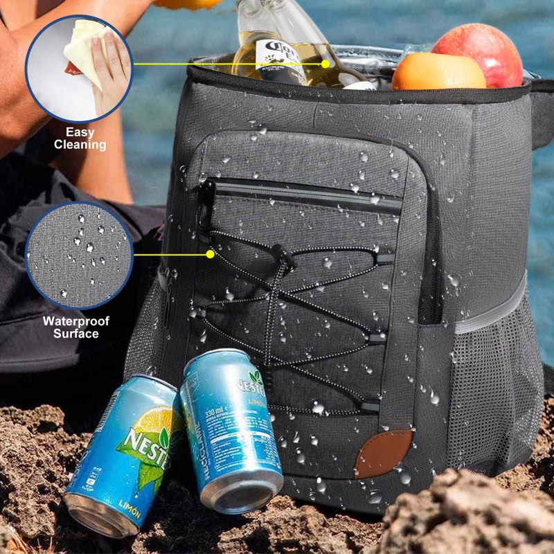 AMNOW Backpack Cooler Insulated Leak Proof for Men Women 36 Cans Soft Cooler Backpack Insulated Waterproof Large Capacity Coolers Bag Portable for Lunch Camping Travel Picnic Hiking Deep Grey - Image 5