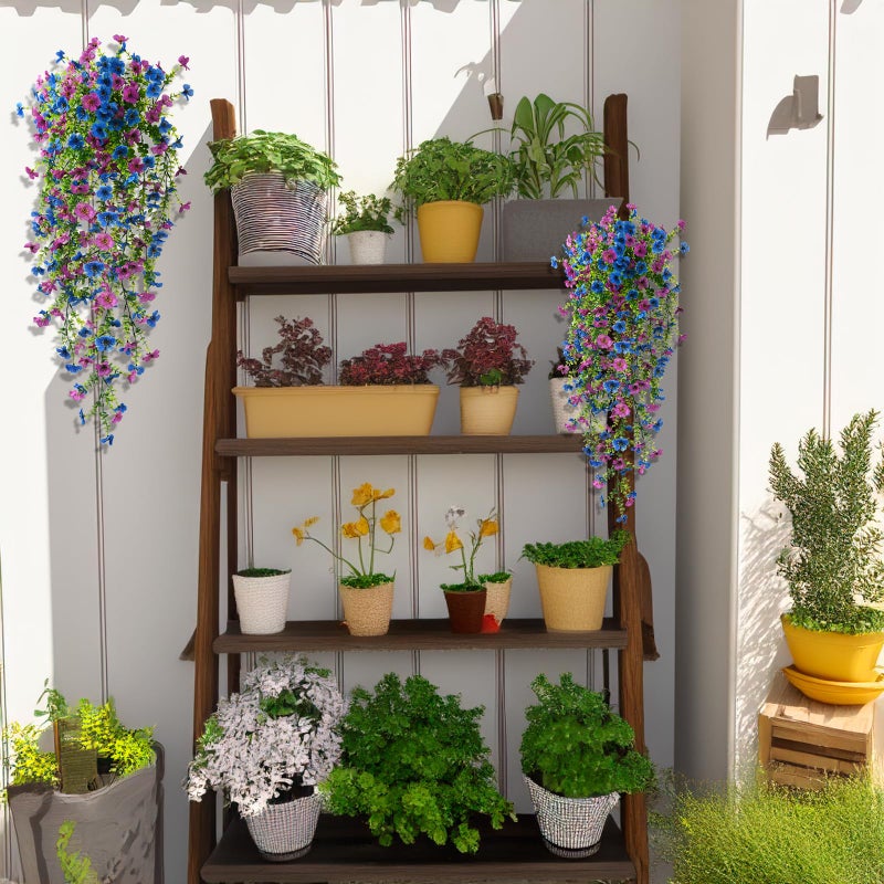 ZFProcess Artificial Hanging Flowers Plants for Outdoor Spring Summer Decoration, 2PCS Faux Silk Daisy UV Resistant Look Real for Outside Home Indoor Planter Porch Garden Yard Decor(Purple Blue) - Image 5