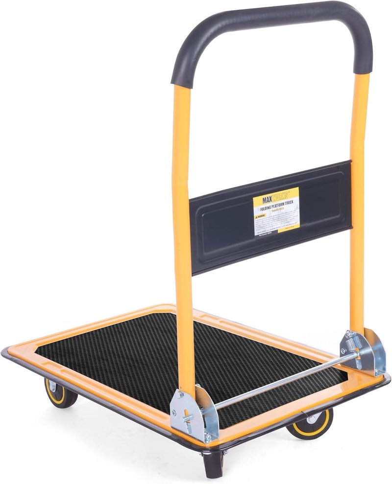 Maxworks عربة منصة قابلة للطي MaxWorks 80876 بقدرة وزن 330 رطل باللونين الأسود والأصفر 2875 × 1875 × 33 - Image 3