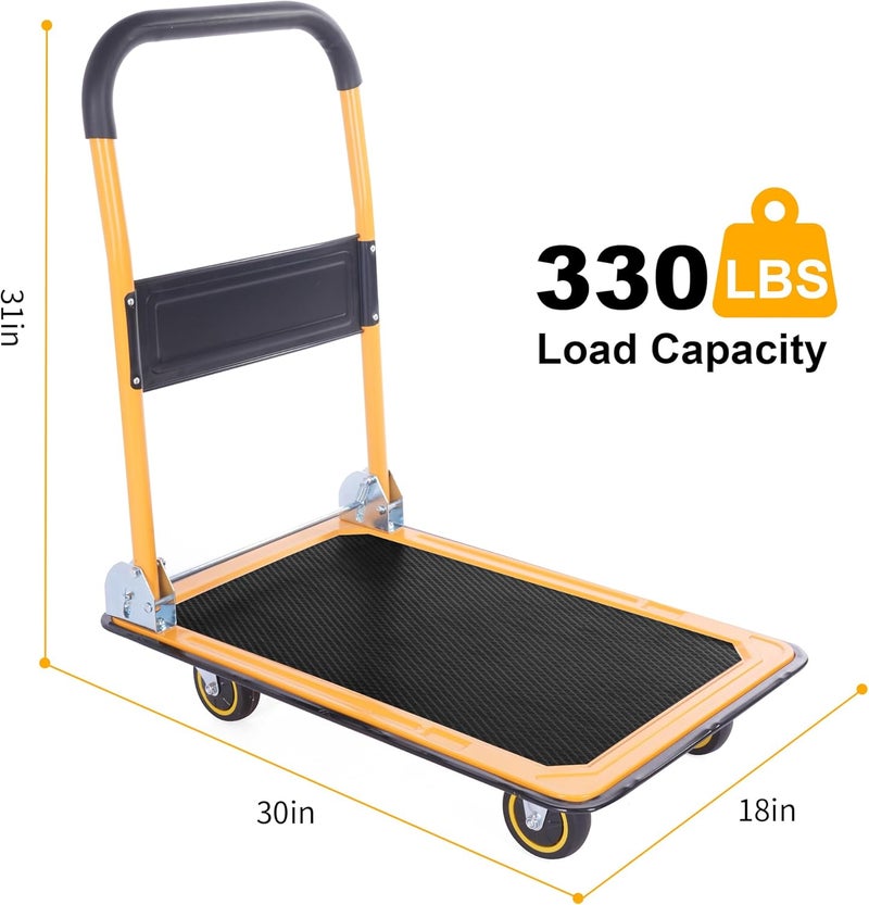 Maxworks عربة منصة قابلة للطي MaxWorks 80876 بقدرة وزن 330 رطل باللونين الأسود والأصفر 2875 × 1875 × 33 - Image 4