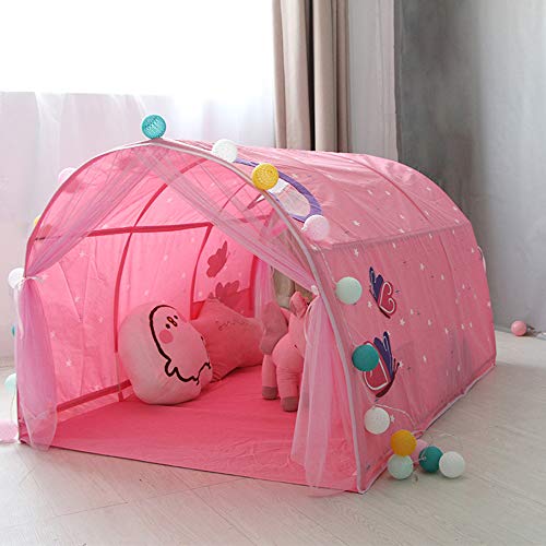 HI SUYI Childrens Cabin Bed Tunnel Tent for 90100cm in Width Loft Bed Bunk TentFabric Pink Single - Image 1