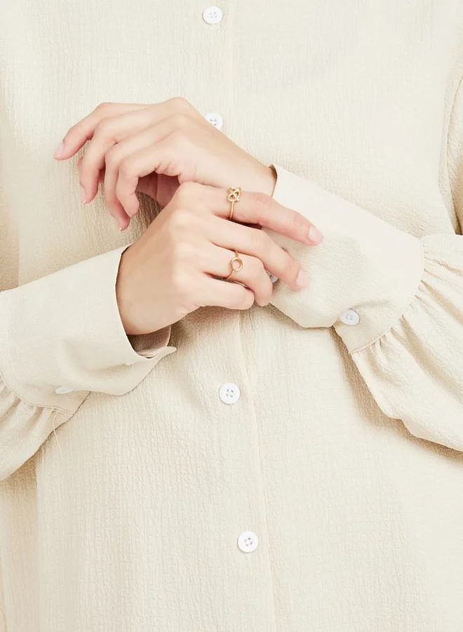 Styli Pack of 3 - Textured Longline Shirt Slip and Pant Co-ord Set