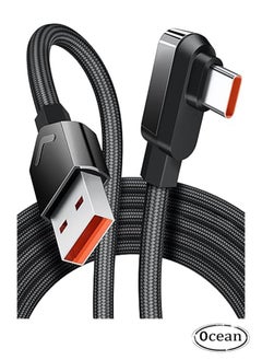 USB C Cable, Fast Charging 5.9FT for Xiaomi 120W HyperCharge Turbo, Super Fast Charger Cable, 6A Type C Cable, Right Angle Nylon Braided USB-C to USB A Charger, for Xiaomi Pad 5 12 Pro 12S Ultra 11T