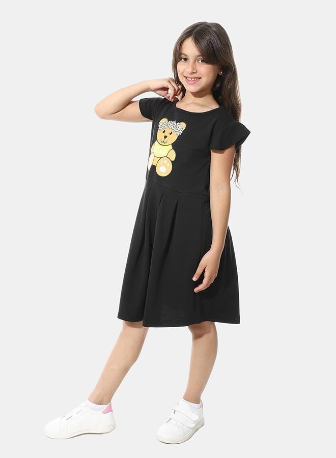 Red Circle Front Printed Dress g02 - Image 2