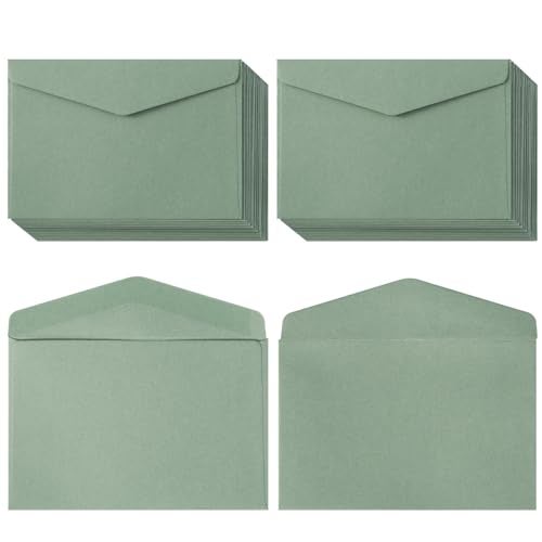 Homtable 120 Pack Kraft Mini Envelopes Small Envelopes Self-Adhesive Tiny Pockets for Business Cards Christmas Holiday Small Gift Cards Invitations Cards(4.13"×2.76") (Sage-Green) - Image 1