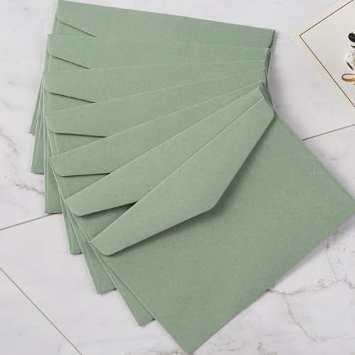 Homtable 120 Pack Kraft Mini Envelopes Small Envelopes Self-Adhesive Tiny Pockets for Business Cards Christmas Holiday Small Gift Cards Invitations Cards(4.13"×2.76") (Sage-Green) - Image 4
