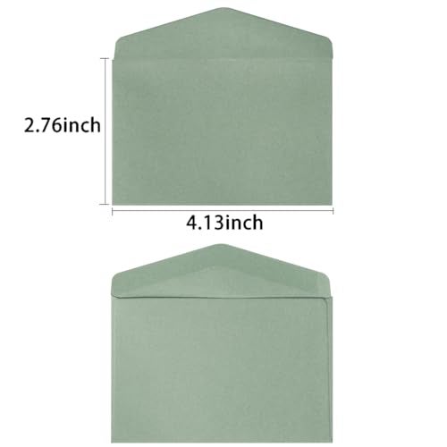 Homtable 120 Pack Kraft Mini Envelopes Small Envelopes Self-Adhesive Tiny Pockets for Business Cards Christmas Holiday Small Gift Cards Invitations Cards(4.13"×2.76") (Sage-Green) - Image 2