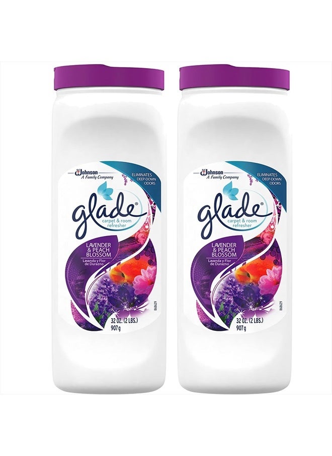 Glade Carpet and Room Powder, Lavender and Peach Blossom, 32-Ounce, 2-Pack 