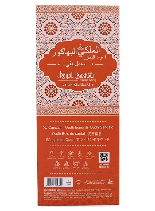 Royal Bakhour Oudh Sandalwood 12 Pcs Incense Sticks - Image 2