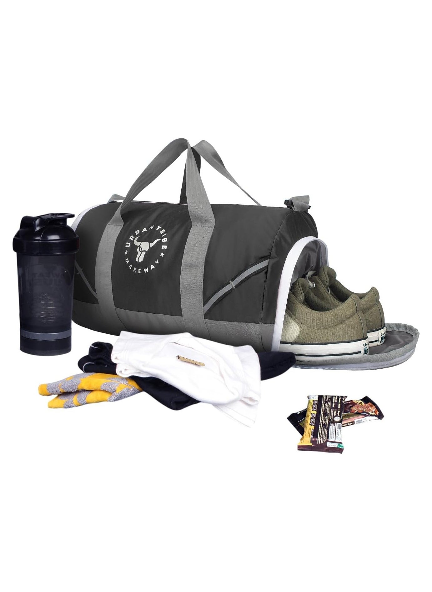 Urban Tribe Amigo Duffle (Black), Black, Gym Bags 