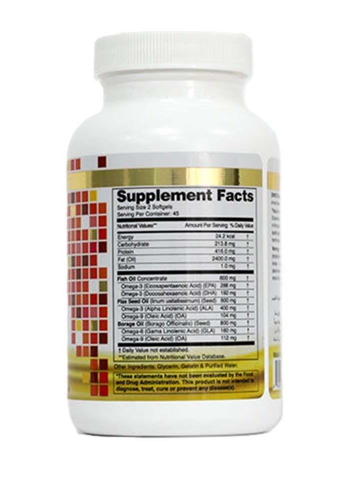 Natural Fervor High Potency Omega 3.6.9 Fish Oil Flax Seed And Borage Balanced Complex 2400 Mg 90 Softgel - Image 3