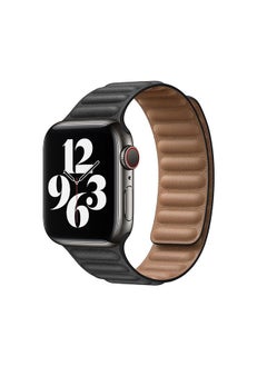 O Ozone Leather Magnetic Loop Strap ompatible With Apple Watch Series 10 | Ultra 2 | 8 Ultra | 9 | 8 | 7 | 6 , 49/46/45/44/42mm Fashionable Smartwatch Straps Women Men- Black  - Image 1