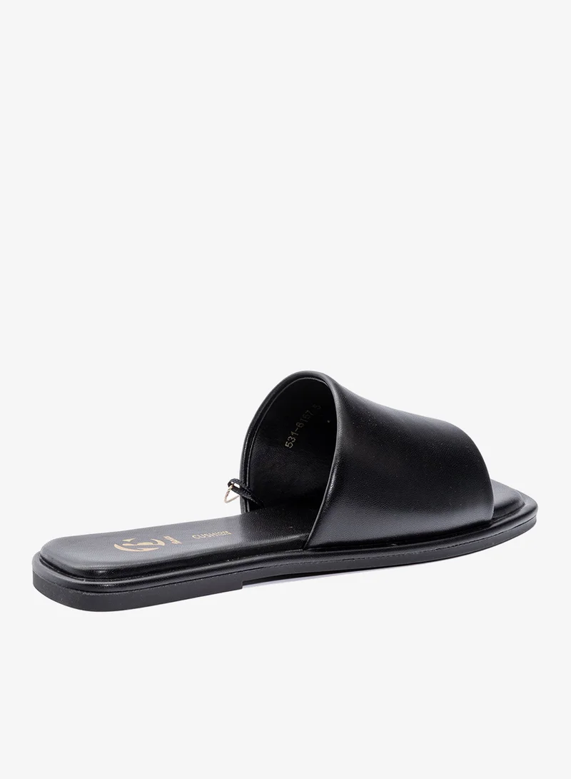 Bata Black Minimal Slide Sandals for Women | Best Price UAE