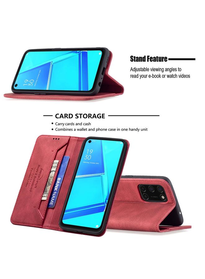 S-TOP Case For OPPO A92 / A72 / A52 Magnetic RFID Blocking Anti-Theft Leather Case with Holder & Card Slots & Wallet - Image 4