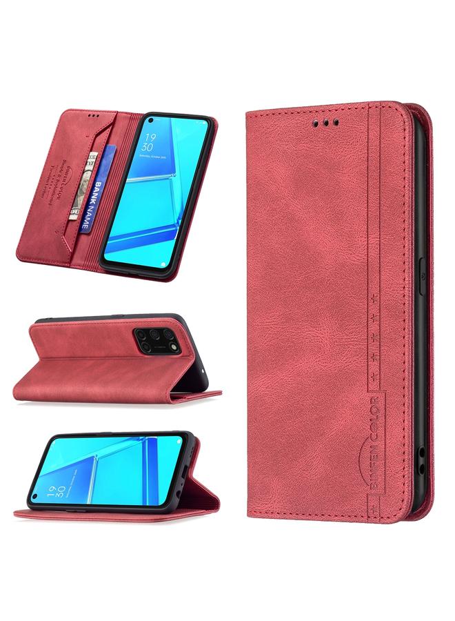 S-TOP Case For OPPO A92 / A72 / A52 Magnetic RFID Blocking Anti-Theft Leather Case with Holder & Card Slots & Wallet - Image 1