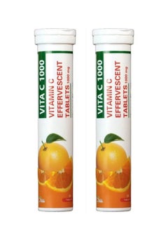 Dallah Pharma Pack Of 2 Vitamic C Effervescent 1000mg Supplement - 20 Tablets  - Image 1