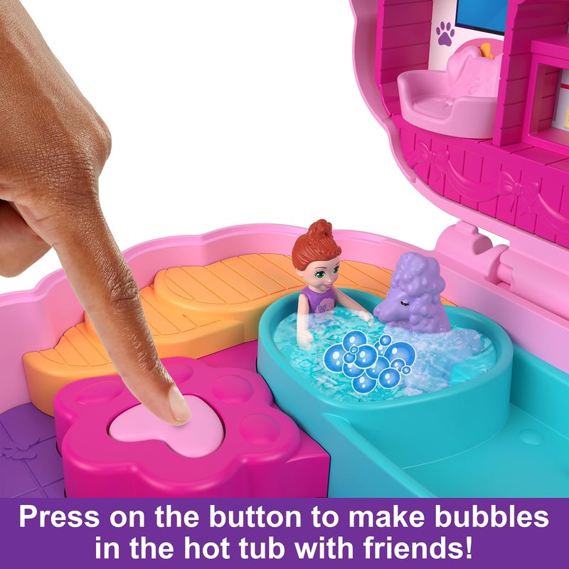 Polly Pocket Flower Garden Bunny Compact Playset with 2 Micro Dolls & 12 Accessories, Including 2 with Color Change - Image 3