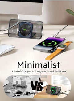 Garlo Garlo 3 in 1 Wireless Charger with MagSafe, Qi2 Certified 15W Wireless Charging Station Stand, Foldable Magnetic Fast Charger, Compatible with iPhone 16/15/14/13/12,Apple Watch, AirPods, Samsung  - Image 5