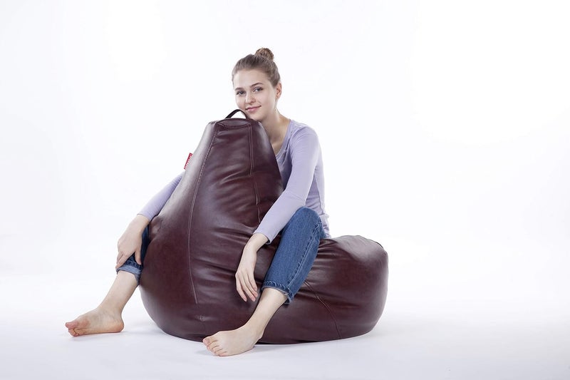 Generic LEXAVI XXXL Combo Prefilled Beanbag with Footstool Density Beans Colour Brown  - Image 5
