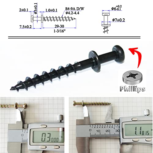 laffeya Picture Hanging Hardware, Bear Claw Screws,Picture Hanging Hooks Screws 4-in-1 for Keyholes, D-Rings, Sawtooth & Wire (40, Black Long) - Image 4