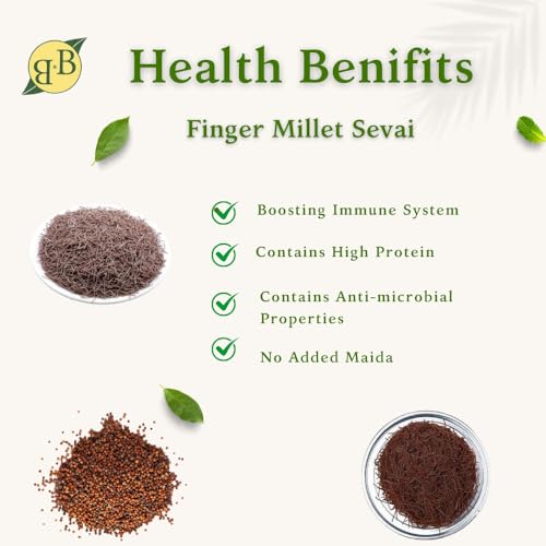 B&B Organics Finger Millet Vermicelli (180 grams)/ Millet Vermicelli/Ragi Sevai - Image 5