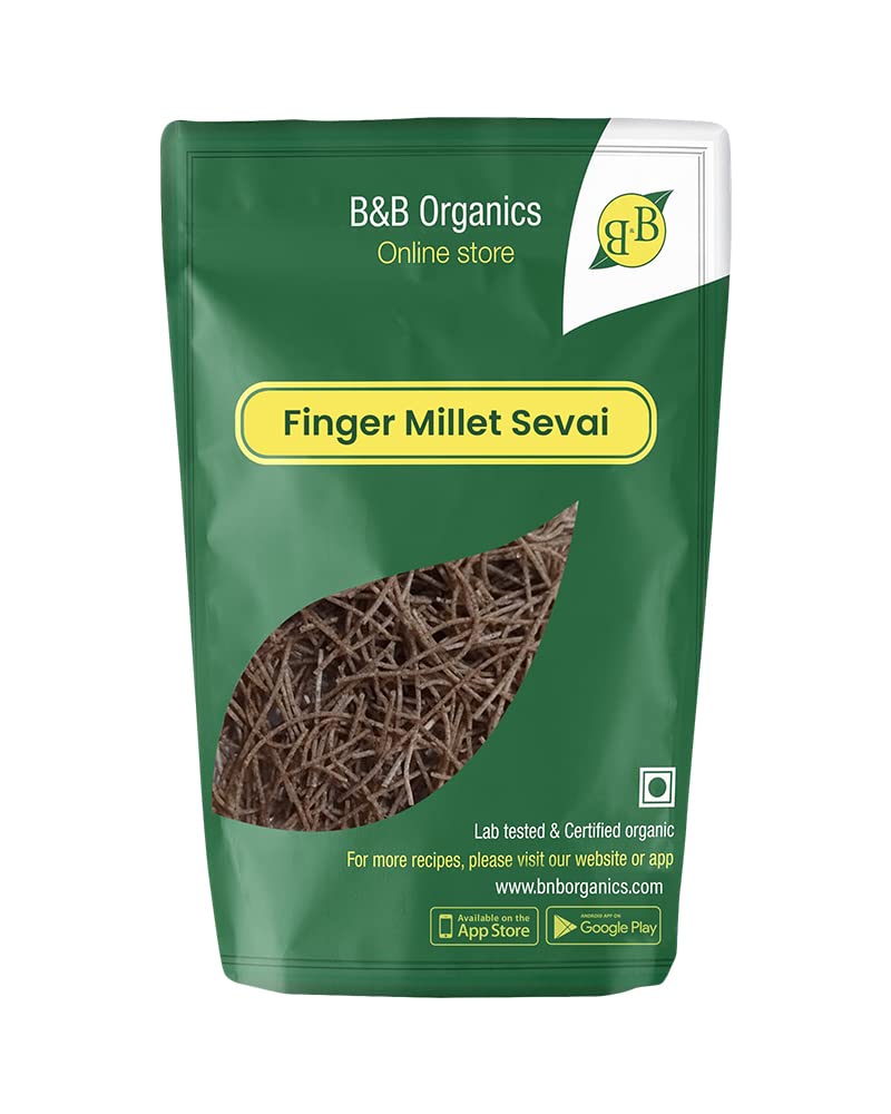 B&B Organics Finger Millet Vermicelli (180 grams)/ Millet Vermicelli/Ragi Sevai - Image 1