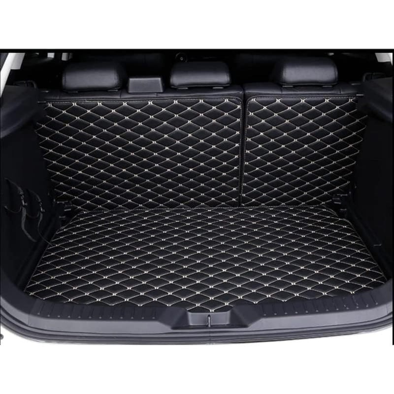 AutoZing 7D Luxury Car Trunk Mat/Dicky/Boot Mat Compatible with Honda Elevate Full Dicky Coverage PU Leatherrete Layer Protection Anti Skid Car Accessories -Black - Image 1
