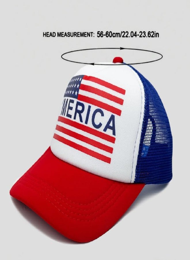 LENOAPHYS Baseball Caps 4th of July Hat Fourth of July Accessories Outfits for Women USA Hat Trucker Hat 4th of July Accessories for Women Multicolor, Multicolor, One size - Image 2