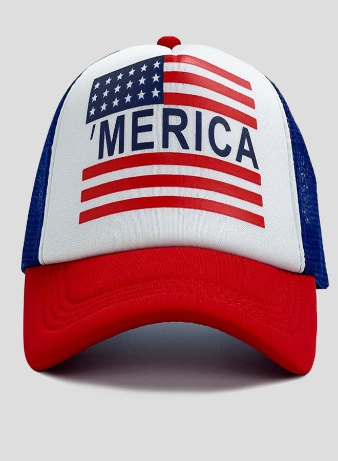 LENOAPHYS Baseball Caps 4th of July Hat Fourth of July Accessories Outfits for Women USA Hat Trucker Hat 4th of July Accessories for Women Multicolor, Multicolor, One size - Image 3