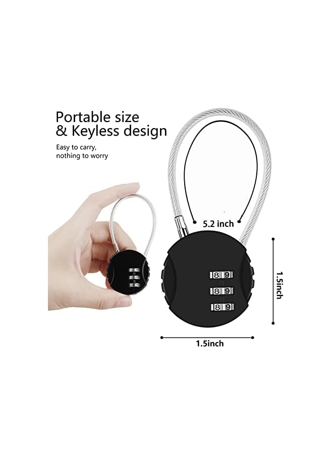 PROMASS 2 Pack Padlock with Numbers, Combination Lock for a Locker Locker Lock Small Padlock for a Locker Strong (Blue,Black) - Image 4