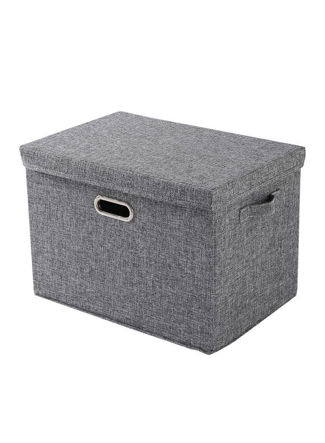 Hokipo Multipurpose Storage Bins With Lid For Cupboard, Home And Office, Grey, Medium, Pack Of 1 (Ar4369-M) - Polyester - Image 1