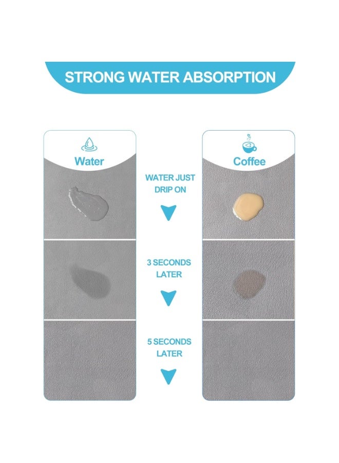 Dish Drying Diatomaceous Earth Coffee Mat, Counter Top Bar Pad, Super Absorbent Drainer, Large Stone Board, Fast Dry for Kitchen Sink, Bathroom- 60*40cm, Dark Grey - Image 3