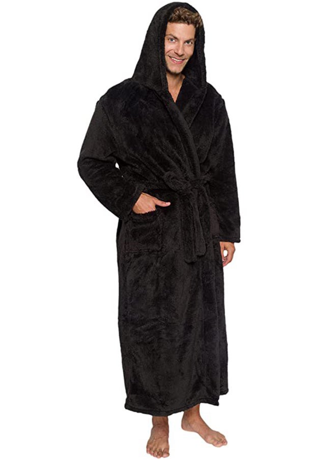 Fashion Group Long Men`S Fur Robe Suitable For Winter 